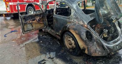 Se incendia  Volkswagen Sedán sobre avenida México