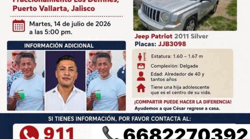 Localizan camioneta de César Ríos; continúa la búsqueda del asesor inmobiliario desaparecido