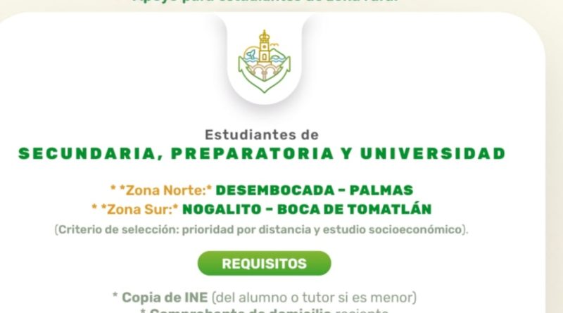 ¡Gobierno de Vallarta ofrecerá transporte gratis para estudiantes de comunidades rurales!