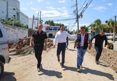 Supervisa Israel Santillán obra del camellón en Jarretaderas
