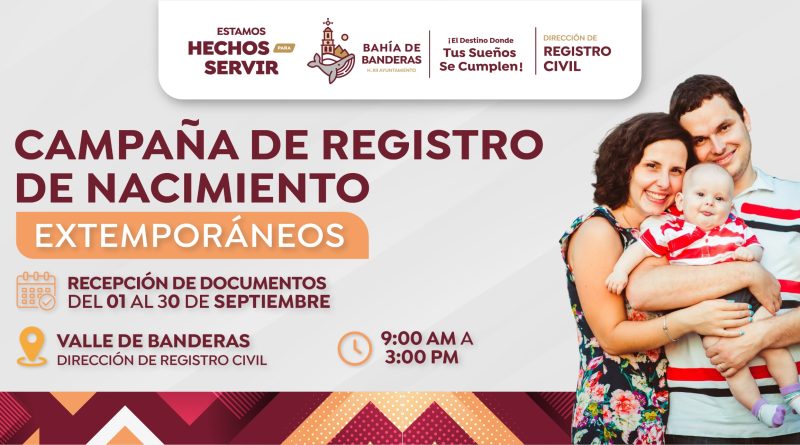 Impulsa gobierno de Bahía de Banderas campaña de registros de nacimiento extemporáneos