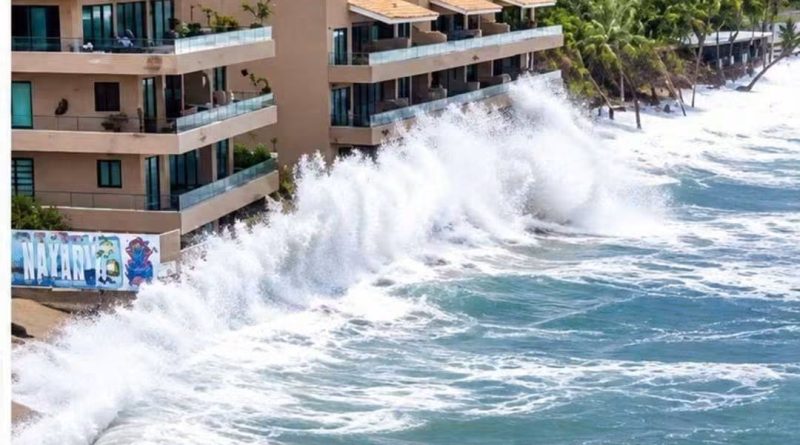 Evacuaron edificio Punta Paraíso en San Pancho por riesgo tras fuerte oleaje