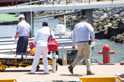 Simulacro Nivel de Protección III  Puerto Vallarta, seguridad, socorristas.